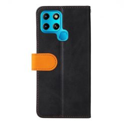 Lacné Kryty | Peňaženkové puzdro Stitching čierno-oranžové – Infinix Smart 6 | Lacné Kryty