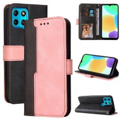 Lacné Kryty | Peňaženkové puzdro Stitching čierno-ružové – Infinix Smart 6 | Lacné Kryty