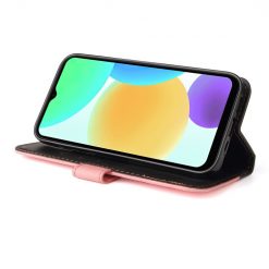 Lacné Kryty | Peňaženkové puzdro Stitching čierno-ružové – Infinix Smart 6 | Lacné Kryty