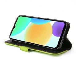 Lacné Kryty | Peňaženkové puzdro Stitching čierno-zelené – Infinix Smart 6 | Lacné Kryty