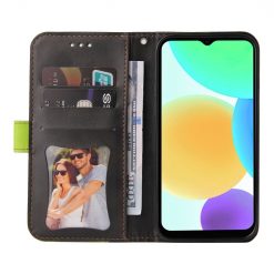 Lacné Kryty | Peňaženkové puzdro Stitching čierno-zelené – Infinix Smart 6 | Lacné Kryty