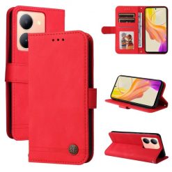 Lacné Kryty | Knižkové puzdro Skin Feel case červené – Vivo Y36 | Lacné Kryty