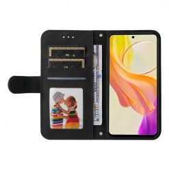 Lacné Kryty | Knižkové puzdro Skin Feel case čierne – Vivo Y36 | Lacné Kryty