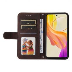 Lacné Kryty | Knižkové puzdro Skin Feel case hnedé – Vivo Y36 | Lacné Kryty