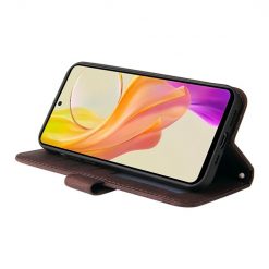 Lacné Kryty | Knižkové puzdro Skin Feel case hnedé – Vivo Y36 | Lacné Kryty