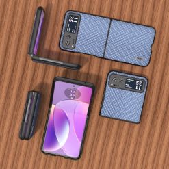 Lacné Kryty | Kryt Abeel Carbon Fiber modrý – Motorola Razr 40 | Lacné Kryty