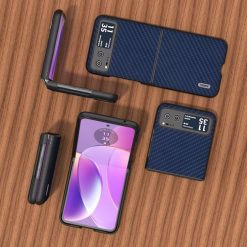 Kryt Abeel Carbon Fiber tmavomodrý – Motorola Razr 40 | Lacné Kryty Lacné Kryty | Kryt Abeel Carbon Fiber tmavomodrý – Motorola Razr 40 | Lacné Kryty