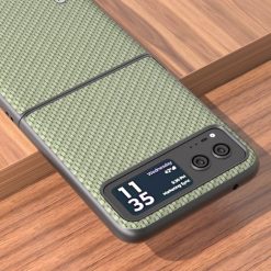 Lacné Kryty | Kryt Abeel Carbon Fiber zelený – Motorola Razr 40 | Lacné Kryty