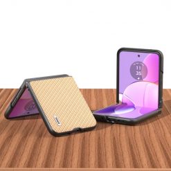 Lacné Kryty | Kryt Abeel Carbon Fiber zlatý – Motorola Razr 40 | Lacné Kryty