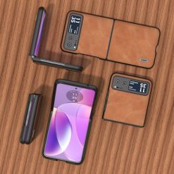 Lacné Kryty | Kryt Abeel Cowhide Case hnedý – Motorola Razr 40 | Lacné Kryty