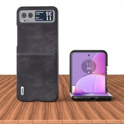 Lacné Kryty | Kryt Abeel Cowhide Case čierny – Motorola Razr 40 | Lacné Kryty