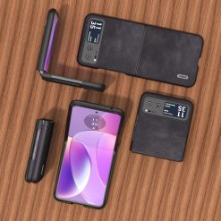 Lacné Kryty | Kryt Abeel Cowhide Case čierny – Motorola Razr 40 | Lacné Kryty
