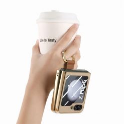 Kryt Bril case béžový s ochranou na vonkajší displej – Samsung Galaxy Z Flip 5 | Lacné Kryty Lacné Kryty | Kryt Bril case béžový s ochranou na vonkajší displej – Samsung Galaxy Z Flip 5 | Lacné Kryty