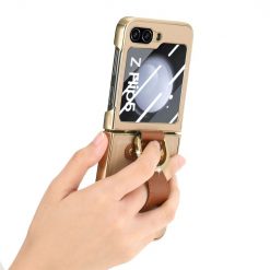 Kryt Bril case béžový s ochranou na vonkajší displej – Samsung Galaxy Z Flip 5 | Lacné Kryty Lacné Kryty | Kryt Bril case béžový s ochranou na vonkajší displej – Samsung Galaxy Z Flip 5 | Lacné Kryty