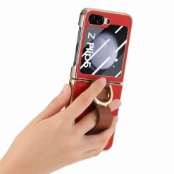 Kryt Bril case červený s ochranou na vonkajší displej – Samsung Galaxy Z Flip 5 | Lacné Kryty Lacné Kryty | Kryt Bril case červený s ochranou na vonkajší displej – Samsung Galaxy Z Flip 5 | Lacné Kryty