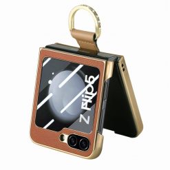 Lacné Kryty | Kryt Bril case hnedý s ochranou na vonkajší displej – Samsung Galaxy Z Flip 5 | Lacné Kryty