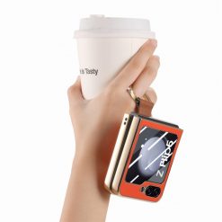 Lacné Kryty | Kryt Bril case oranžový s ochranou na vonkajší displej – Samsung Galaxy Z Flip 5 | Lacné Kryty