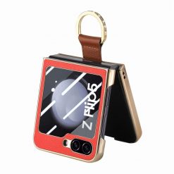 Lacné Kryty | Kryt Bril case oranžový s ochranou na vonkajší displej – Samsung Galaxy Z Flip 5 | Lacné Kryty
