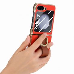 Lacné Kryty | Kryt Bril case oranžový s ochranou na vonkajší displej – Samsung Galaxy Z Flip 5 | Lacné Kryty