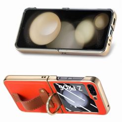 Lacné Kryty | Kryt Bril case oranžový s ochranou na vonkajší displej – Samsung Galaxy Z Flip 5 | Lacné Kryty