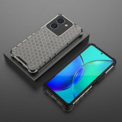 Lacné Kryty | Odolný kryt Honeycomb Armor čierny – Vivo Y36 | Lacné Kryty