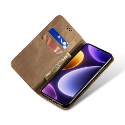 Peňaženkové puzdro Denim Texture bledohnedé – Xiaomi Poco F5 | Lacné Kryty Lacné Kryty | Peňaženkové puzdro Denim Texture bledohnedé – Xiaomi Poco F5 | Lacné Kryty
