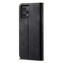 Peňaženkové puzdro Denim Texture čierne – Xiaomi Poco F5 | Lacné Kryty Lacné Kryty | Peňaženkové puzdro Denim Texture čierne – Xiaomi Poco F5 | Lacné Kryty