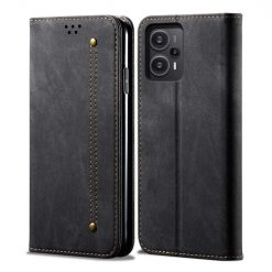 Peňaženkové puzdro Denim Texture čierne – Xiaomi Poco F5 | Lacné Kryty Lacné Kryty | Peňaženkové puzdro Denim Texture čierne – Xiaomi Poco F5 | Lacné Kryty