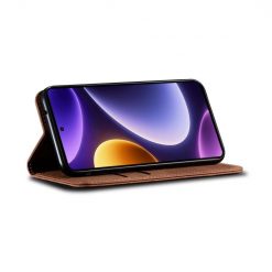 Lacné Kryty | Peňaženkové puzdro Denim Texture hnedé – Xiaomi Poco F5 | Lacné Kryty