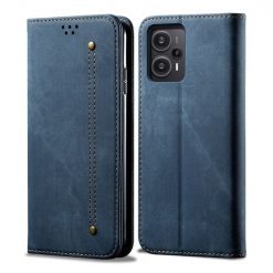 Lacné Kryty | Peňaženkové puzdro Denim Texture modré – Xiaomi Poco F5 | Lacné Kryty