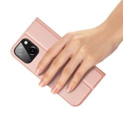 Lacné Kryty | Peňaženkové puzdro Dux Ducis Skin Pro ružové – Apple iPhone 15 | Lacné Kryty