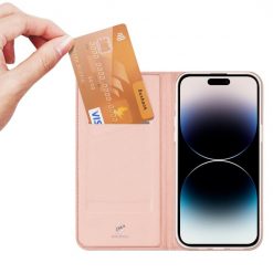 Lacné Kryty | Peňaženkové puzdro Dux Ducis Skin Pro ružové – Apple iPhone 15 Pro | Lacné Kryty
