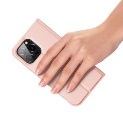 Lacné Kryty | Peňaženkové puzdro Dux Ducis Skin Pro ružové – Apple iPhone 15 Pro | Lacné Kryty