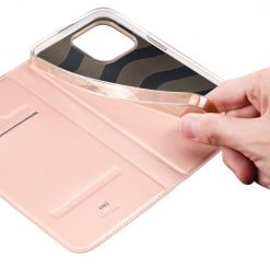 Lacné Kryty | Peňaženkové puzdro Dux Ducis Skin Pro ružové – Apple iPhone 15 Pro | Lacné Kryty
