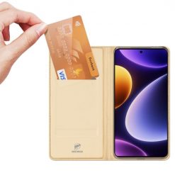 Lacné Kryty | Peňaženkové puzdro Dux Ducis Skin Pro zlaté – Xiaomi Poco F5 | Lacné Kryty