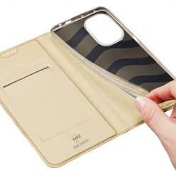 Lacné Kryty | Peňaženkové puzdro Dux Ducis Skin Pro zlaté – Xiaomi Poco F5 | Lacné Kryty
