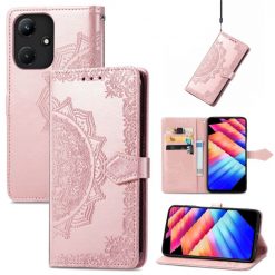 Lacné Kryty | Peňaženkové puzdro Embossing Pattern Mandala Flower ružové – Infinix Hot 30i | Lacné Kryty