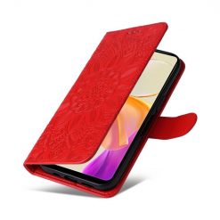 Lacné Kryty | Peňaženkové puzdro Embossing Pattern Slnečnica červené – Vivo Y36 | Lacné Kryty