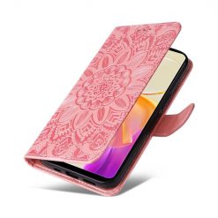 Lacné Kryty | Peňaženkové puzdro Embossing Pattern Slnečnica ružové – Vivo Y36 | Lacné Kryty