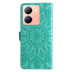 Lacné Kryty | Peňaženkové puzdro Embossing Pattern Slnečnica zelené – Vivo Y36 | Lacné Kryty