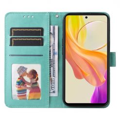 Lacné Kryty | Peňaženkové puzdro Embossing Pattern Slnečnica zelené – Vivo Y36 | Lacné Kryty