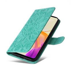 Lacné Kryty | Peňaženkové puzdro Embossing Pattern Slnečnica zelené – Vivo Y36 | Lacné Kryty