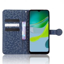 Peňaženkové puzdro Honeycomb Dot Texture Case modré – Motorola Moto E13 | Lacné Kryty Lacné Kryty | Peňaženkové puzdro Honeycomb Dot Texture Case modré – Motorola Moto E13 | Lacné Kryty