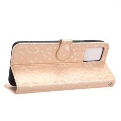 Lacné Kryty | Peňaženkové puzdro Honeycomb Dot Texture Case zlaté – Motorola Moto E13 | Lacné Kryty