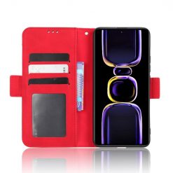 Lacné Kryty | Peňaženkové puzdro Slots case červené – Xiaomi Poco F5 Pro | Lacné Kryty