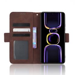 Lacné Kryty | Peňaženkové puzdro Slots case hnedé – Xiaomi Poco F5 Pro | Lacné Kryty