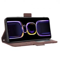 Lacné Kryty | Peňaženkové puzdro Slots case hnedé – Xiaomi Poco F5 Pro | Lacné Kryty