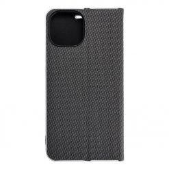 Lacné Kryty | Knižkové puzdro Luna Carbon čierne – Apple iPhone 15 | Lacné Kryty