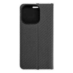 Lacné Kryty | Knižkové puzdro Luna Carbon čierne – Apple iPhone 15 Pro | Lacné Kryty