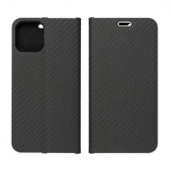 Lacné Kryty | Knižkové puzdro Luna Carbon čierne – Apple iPhone 15 Pro | Lacné Kryty